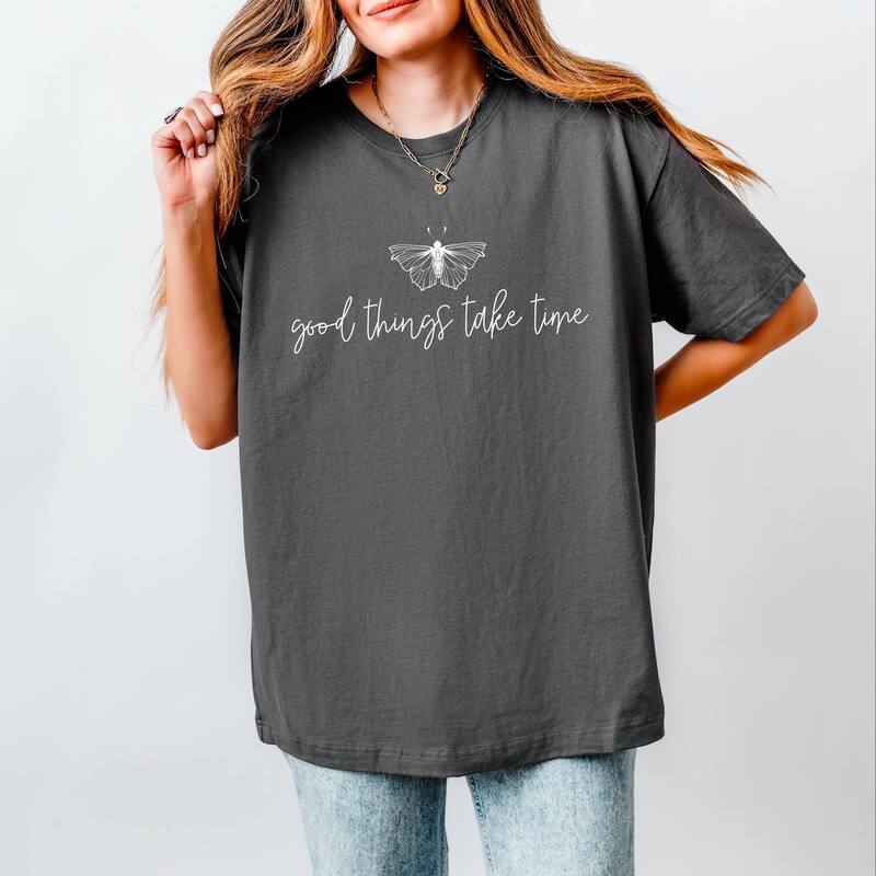 Simply Sage Market レディース トップス Tシャツ Simply Sage Market Good Things Take Time Butterfly Heavyweightee Asphalt セージ