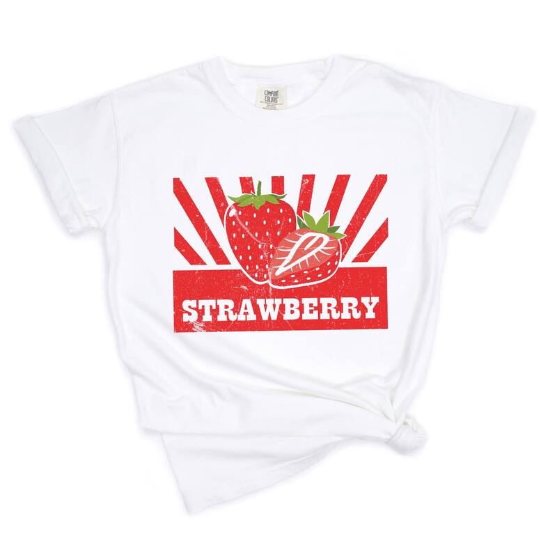 Simply Sage Market レディース トップス ティーシャツ Simply Sage Market Strawberry Rays Garment Dyed Tee White 白いこと トップス-レディースファッション-Tシャツ・カットソー