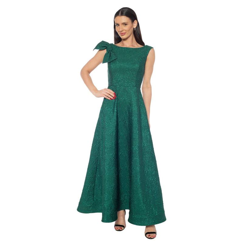 マリナ レディース トップス ワンピーストラップレス Women\u0027s Marina Jacquard Bow Strapless Brocade Dress Green 緑であること