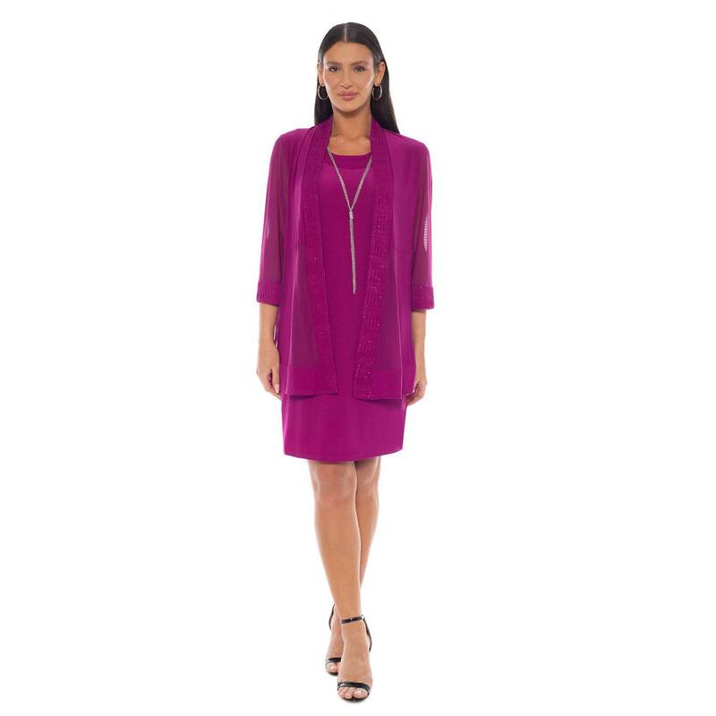 マリナ レディース トップス ワンピース ジャケット Women's Marina 2-Pc. Combo Jacket & Dresset Fuchsia フューシャ｜ReVida 店
