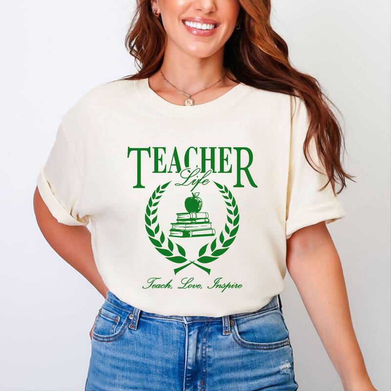 Simply Sage Market レディース トップス ティーシャツ Simply Sage Marketeacher Life Books Garment Dyed Tee Ivory 象牙色 Tシャツ・カットソー-レディースファッション