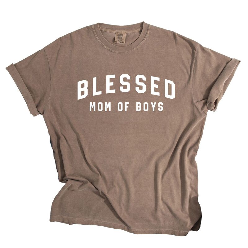 Simply Sage Market レディース トップス ティーシャツ Simply Sage Market Blessed Mom of Boys Garment Dyed Teespresso サルヴィア レディースファッション-Tシャツ・カットソー