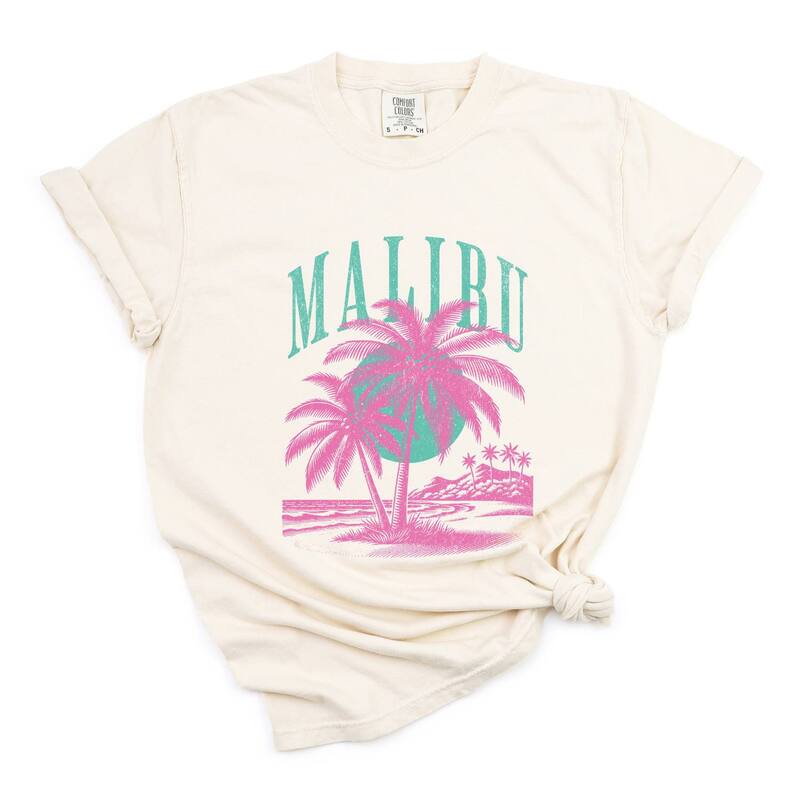 Simply Sage Market レディース トップス ティーシャツ Simply Sage Market Retro Malibu Palm Tree Garment Dyed Tee Ivory 象牙色 Tシャツ・カットソー-レディースファッション