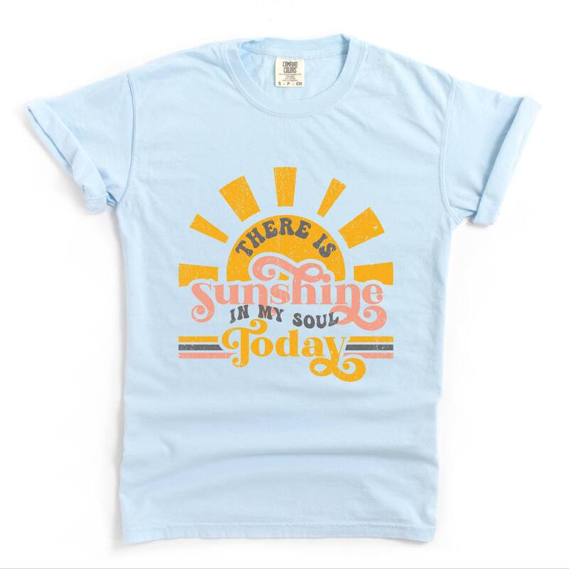Simply Sage Market レディース トップス ティーシャツ Simply Sage Markethere Isunshine In My Soul Today Garment Dyed Tee Chambray サルヴィア トップス-レディースファッション