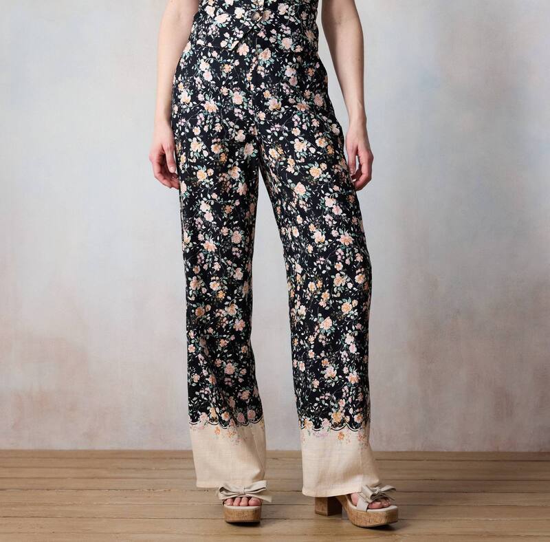 LC Lauren Conrad レディース ボトムス カジュアルパンツ Women's LC Lauren Conradrapey Elastic Back Trouser Pants Black Lia Border ブラック