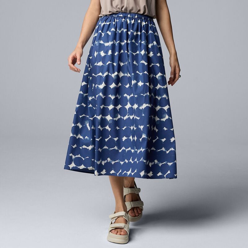 ヴェラウォン レディース ボトムスカート ミディ Women'simply Vera Wang Pull On Midi Skirt Blue Dots ブルー 8,564円
