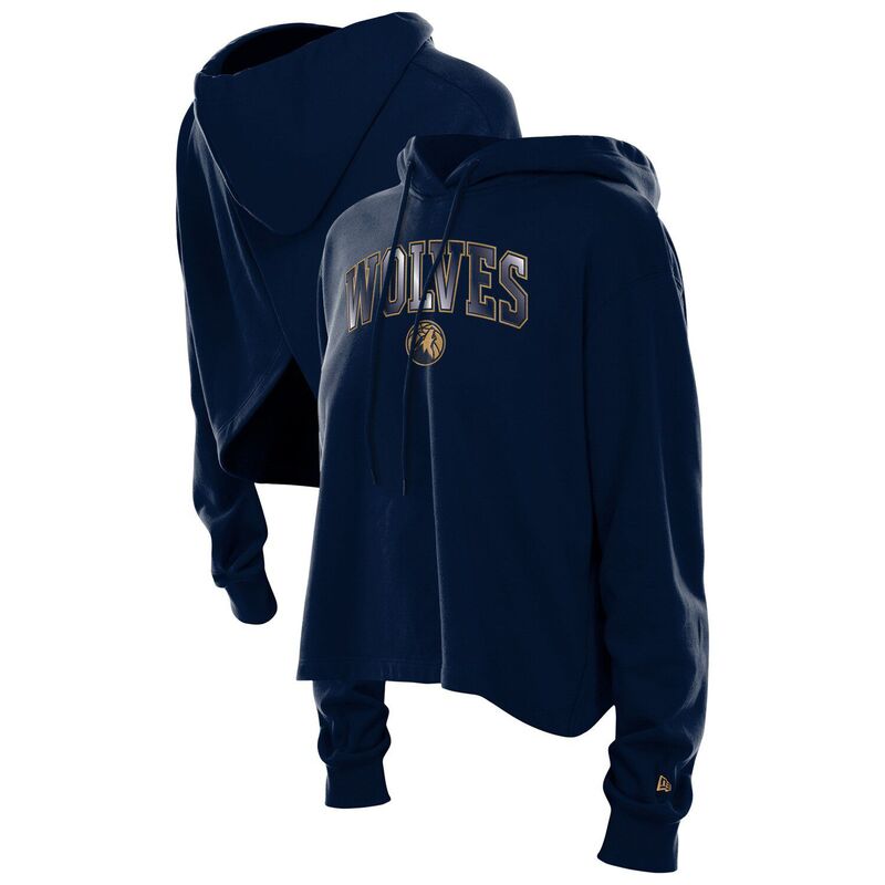 ニューエラ レディース トップス Tシャツ オープンバック パーカー Women's New Era Navy Minnesota Timberwolves Glam Game Open Back Hoodie Mtw Navy ネイビー