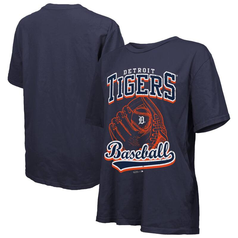 マジェスティック レディース トップス Tシャツ Women's Majestic Threads Navy Detroitigers Oversized First Base T-Shirtgr Navy ネイビー