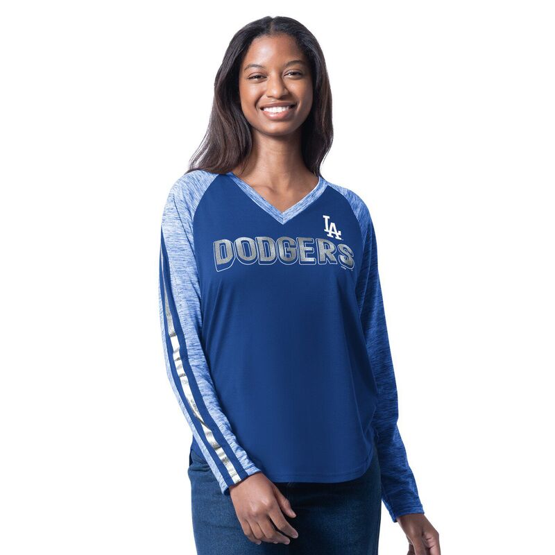 ジースリー フォーハー バイ カール バンクス レディース トップス Tシャツ Vネック Women's G-III 4Her by Carl Banks Royalos Angeles Dodgers Top Dog Raglan Long Sleeve V-Neck T-Shirt Lad Blue ブルー