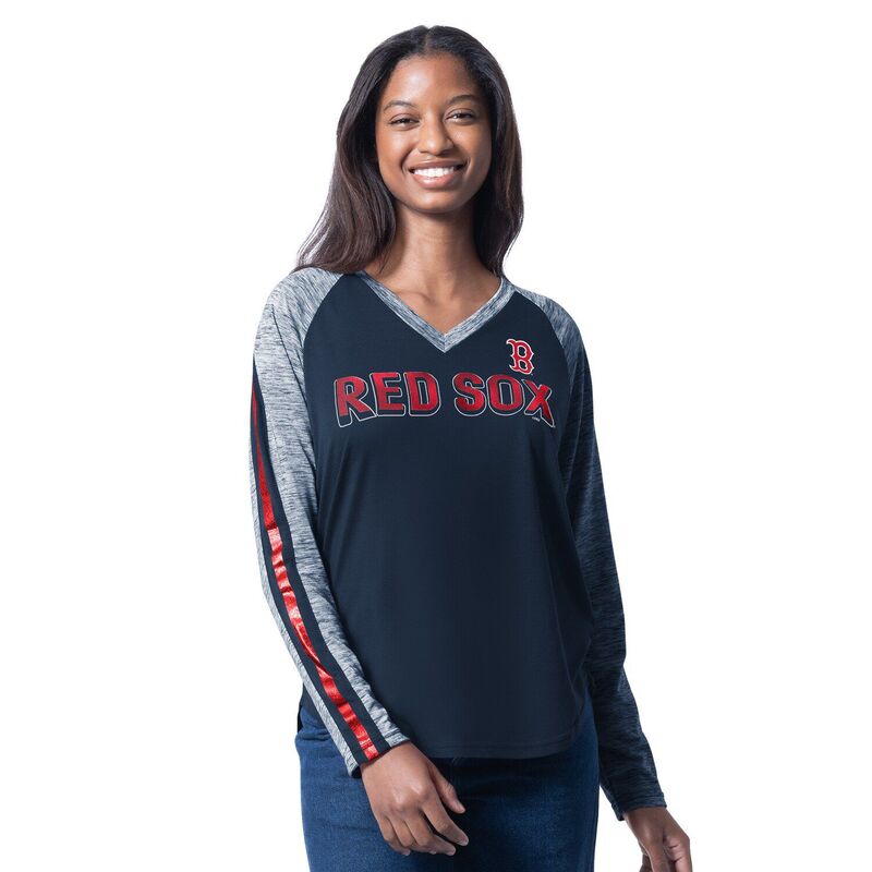 ジースリー フォーハー バイ カール バンクス レディース トップス Tシャツ Vネック Women's G-III 4Her by Carl Banks Navy Boston Red Sox Top Dog Raglan Long Sleeve V-Neck T-Shirt Rsx Navy ネイビー