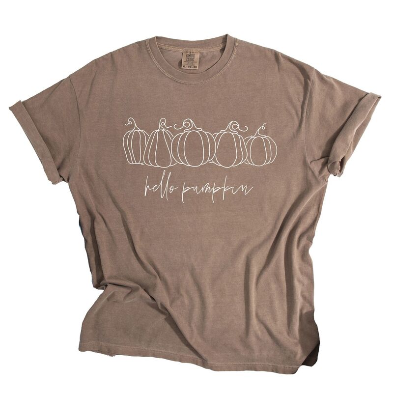 Simply Sage Market レディース トップス ティーシャツ Simply Sage Market Handrawn Hello Pumpkin Garment Dyed Teespresso サルヴィア レディースファッション-Tシャツ・カットソー