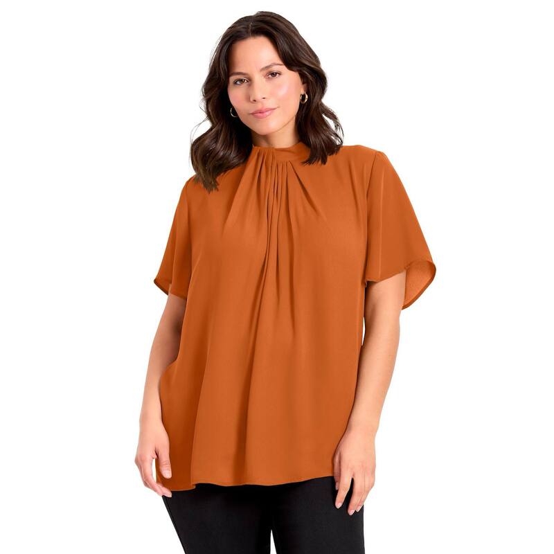 アベニュー レディース トップス シャツ モックネック プラスサイズ ブラウス Avenue Women's Plusize Twist Front Mockneck Flutter Sleeve Blouse Antique Copper 12,145円