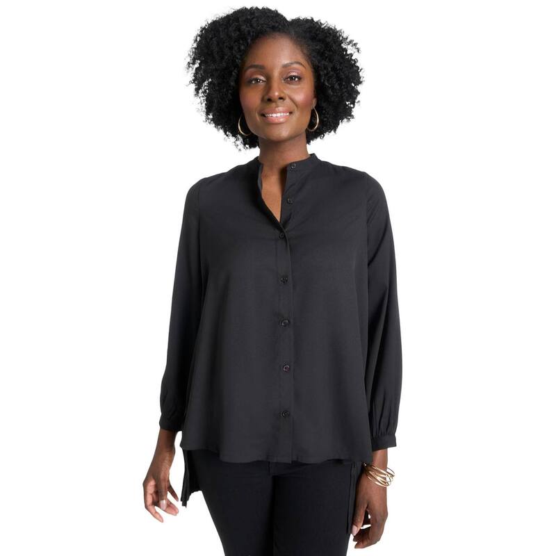 ジェシカロンドン レディース トップス Tシャツ ジョーゼット プラスサイズ プリーツ Jessica London Women's Plusize Pleated Back Georgette Tunic Black ブラック 14,230円