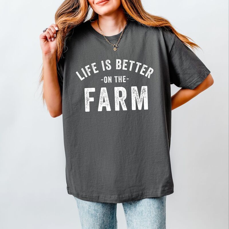 Simply Sage Market レディース トップス Tシャツ Simply Sage Market Life Is Better On The Farm Heavyweightee Asphalt セージ