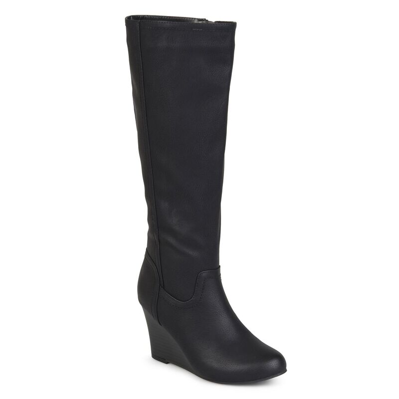 ジュルネ コレクション レディース シューズ ブーツ・レインブーツ Journee Collection Langly Women Wedge Knee High Boots Black ブラック