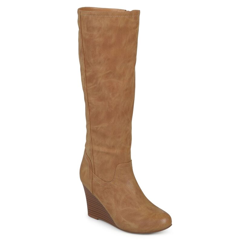 ジュルネ コレクション レディース シューズ ブーツ・レインブーツ Journee Collection Langly Women Wedge Knee High Boots Tan タン