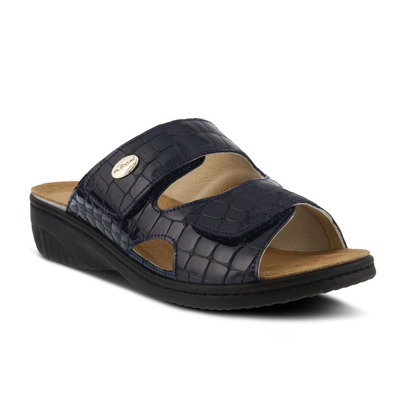 スプリングステップ レディース シューズ サンダル Flexus by Spring Step Almeria Women'slide Sandals Navy Patent ネイビー