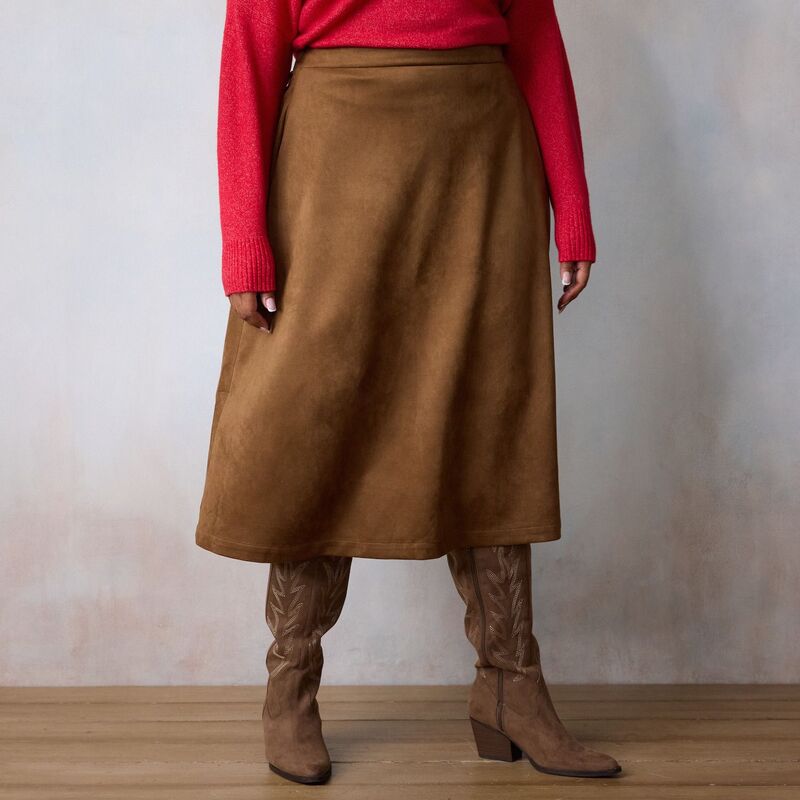 LC Lauren Conrad レディース ボトムスカート プラスサイズ ミディ Plusize LC Lauren Conrad Semi Circular Midi Skirt Canyon Brown ブラウン