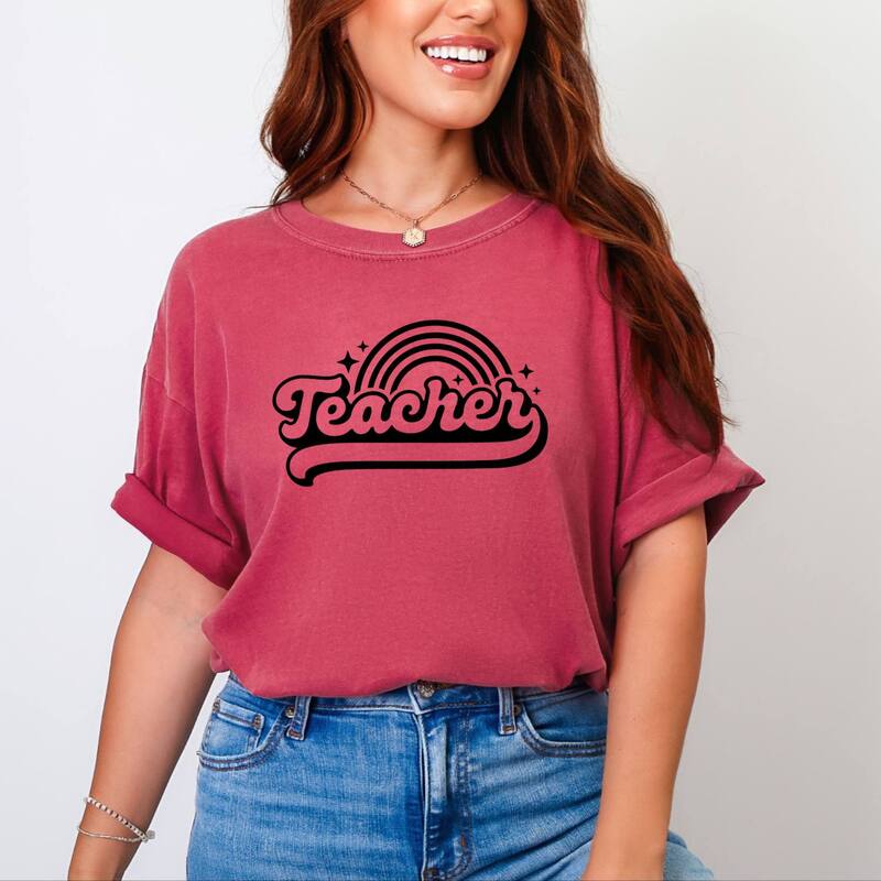 Simply Sage Market レディース トップス ティーシャツ Simply Sage Marketeacherainbow Garment Dyed Tee Crimson クリムゾン Tシャツ・カットソー-トップス-レディースファッション