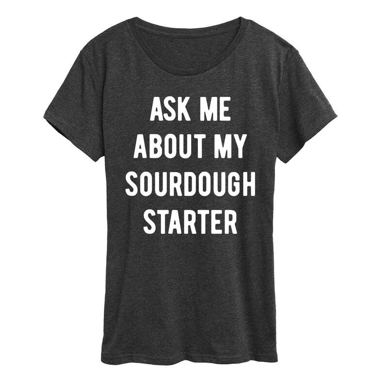 アニメキャラクター レディース トップス Tシャツ グラフィック Licensed Character Juniors' Ask Me About My Sourdough Starter Graphic Tee Heather Charcoal チャコール