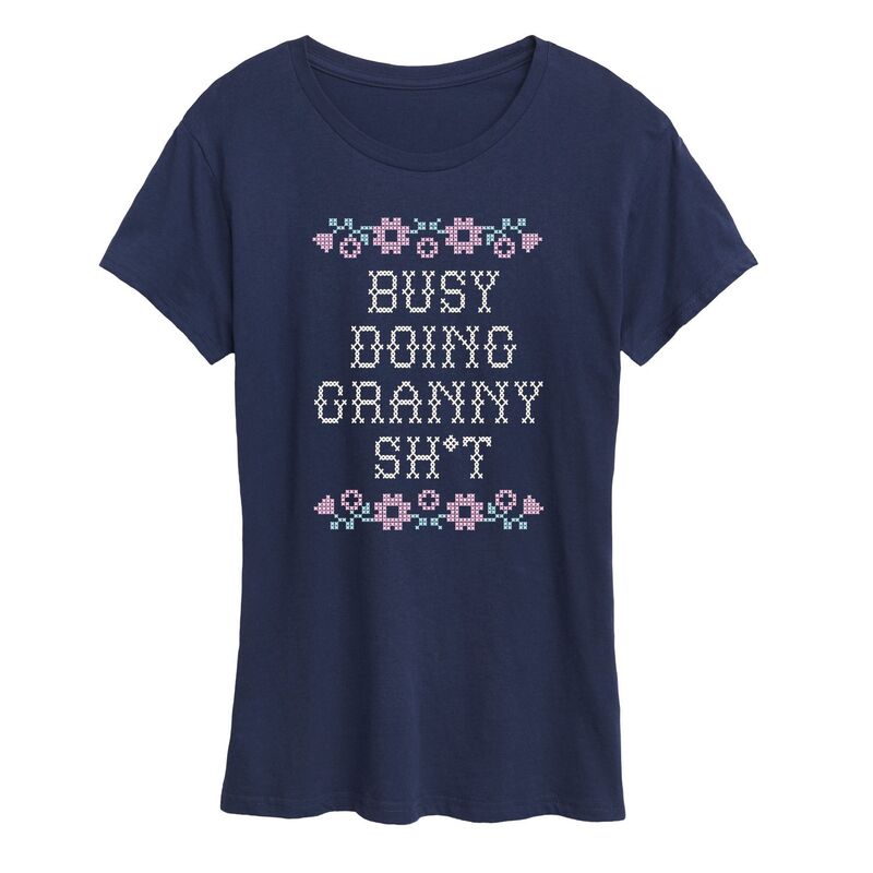 アニメキャラクター レディース トップス Tシャツ グラフィック Licensed Character Juniors' Busy Doingranny Sh Graphic Tee Navy ネイビー