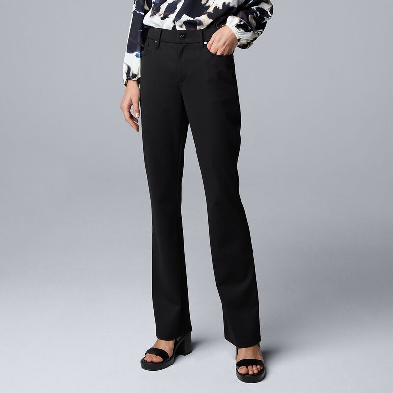 ヴェラウォン レディース ボトムス カジュアルパンツ ブーツ Women'simply Vera Wang Mid Rise 5 Pocket Ponte Boot Pants Black ブラック