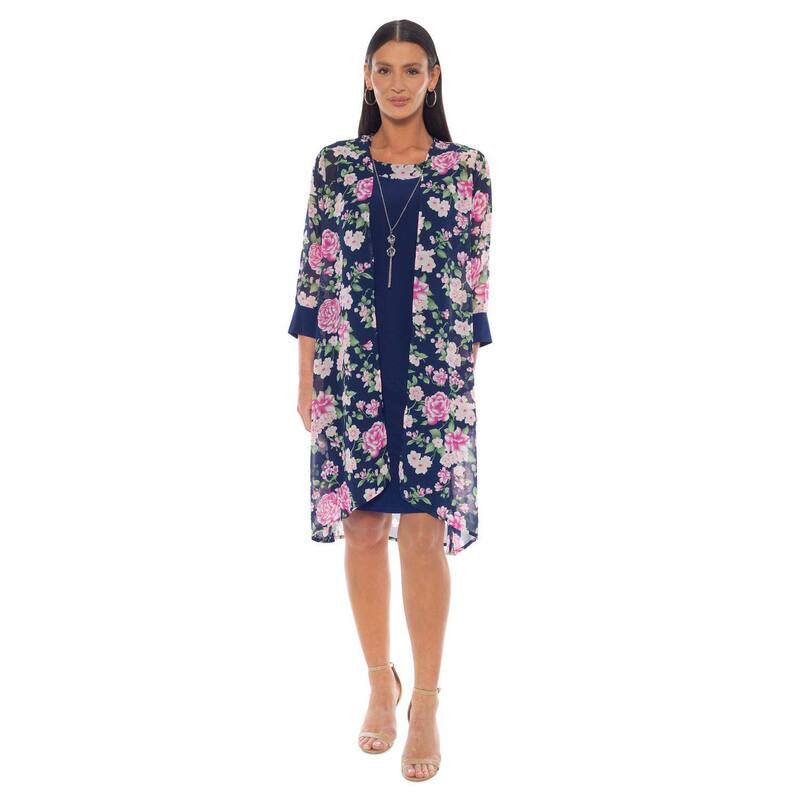 マリナ レディース トップス ワンピース プリント ジャケット Women's Marina Puff Printed Long Jacket Dress Navy Multi ネイビー