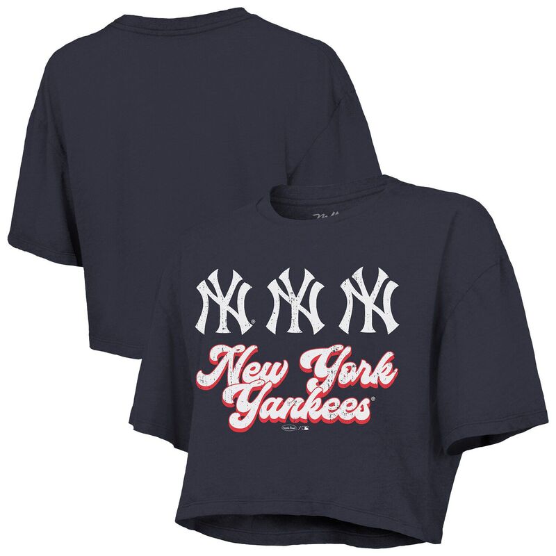 マジェスティック レディース トップス Tシャツ Women's Majestic Threads Navy New York Yankees Boxy Crop T-Shirt Ynk Navy ネイビー 9,865円
