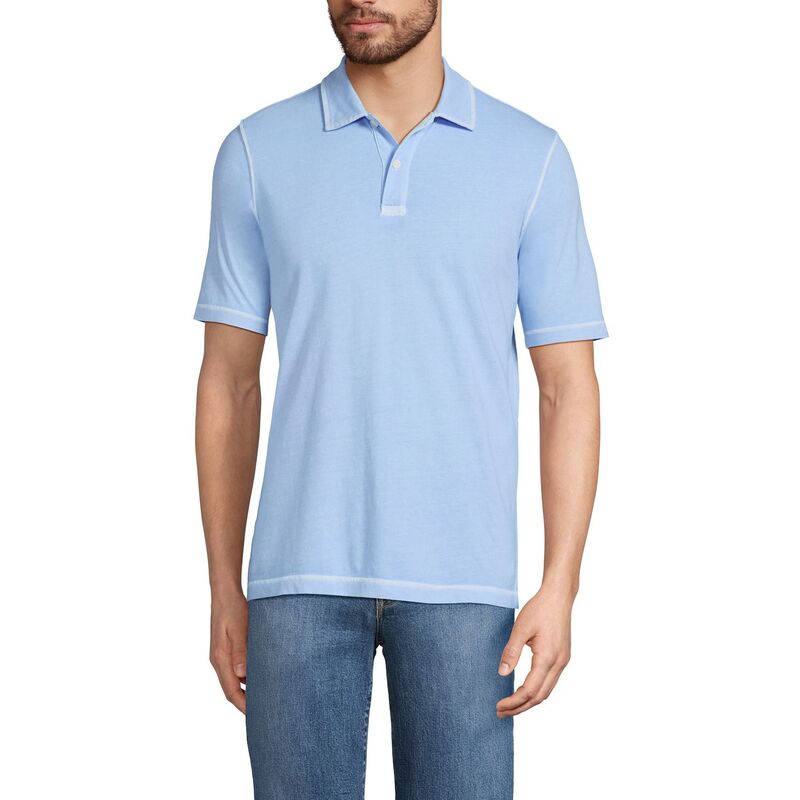 ランズエンド メンズ トップス Tシャツ ポロシャツ トール Big & Tallands' End Short Sleeve Super-T Polo Shirt Blue Garment Dye ブルー 9,344円