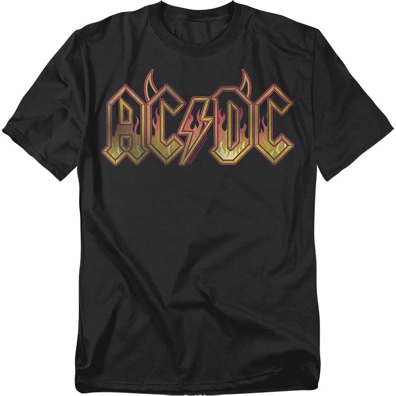 アニメキャラクター メンズ トップス Tシャツ トール ロゴ グラフィック Licensed Character Big & Tall AC/DC Fire Logo Graphic Tee Black ブラック
