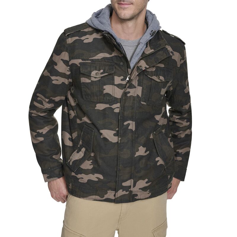 リーバイス メンズ アウター ジャケット・ブルゾン トール コットン Big & Tallevi's Cotton Sherpa Trucker Jacket Camouflage