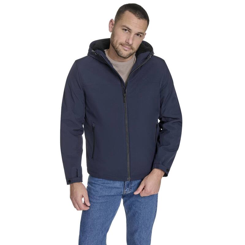 ドッカーズ メンズ アウター ジャケット・ブルゾン フーデッドジャケット Dockersherpa Lined Softshell Hooded Jacket Midnght Blue ブルー