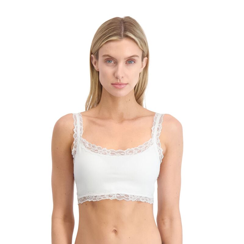 エスオー レディース アンダーお召しもの ブラ スピード競技刈り込み スピード競技 Juniors\u0027 SO Seamless Lace Trim Bralette SO51-059 White 白いこと ブラジャー-インナー・下着・ナイトウェア