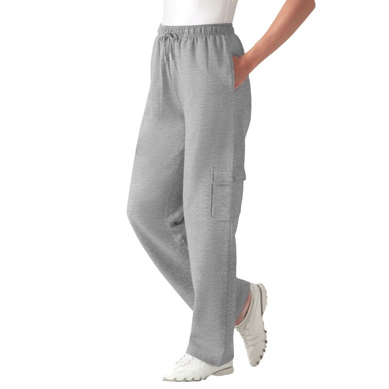 ウーマン ウィズイン レディース ボトムス カジュアルパンツ プラスサイズ フリース Woman Within Plusize Better Fleece Cargo Sweatpant Classic Medium Heather ヘザー