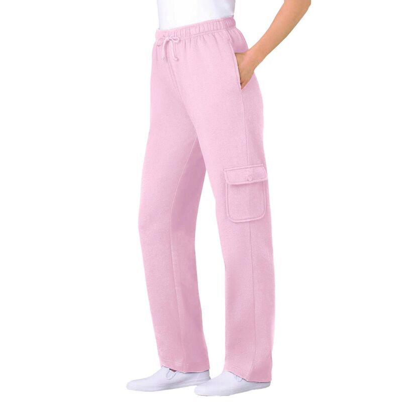 ウーマン ウィズイン レディース ボトムス カジュアルパンツ プラスサイズ フリース Woman Within Plusize Better Fleece Cargo Sweatpant Pink ピンク