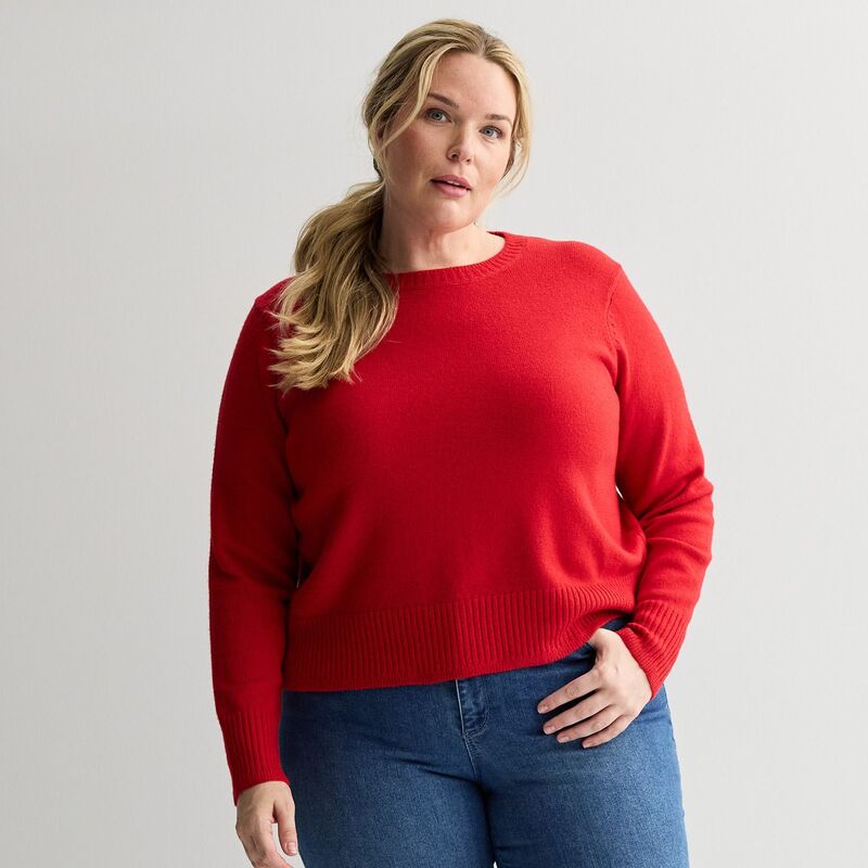ソノマ レディース アウター ニット・セーター クルーネック プラスサイズ Plusize Sonoma Goods For Life Lightweight Crewneck Sweater Garden Poppy