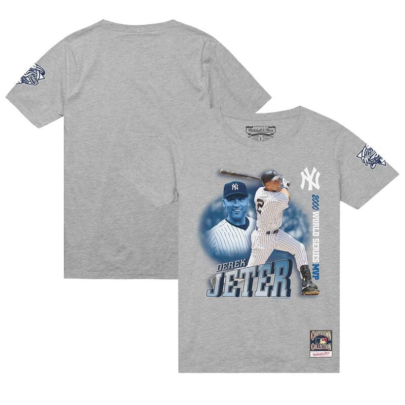 ミッチェル&ネス メンズ トップス Tシャツ Mitchell & Ness Men's Derek Jeter Heather Gray New York Yankees 2000 Subway Series MVP T-Shirt Ynk Grey グレー|ReVida 店