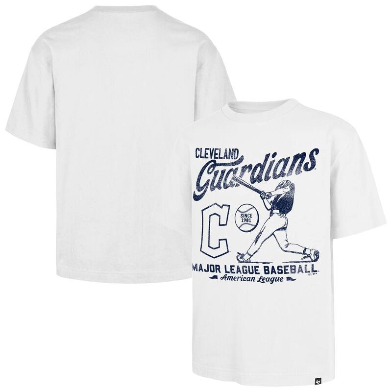 フォーティセブンブランド メンズ トップス Tシャツ 47 Brand Men's '47 White Cleveland Guardians Regional Batter Foundation T-Shirt Grd White ホワイト
