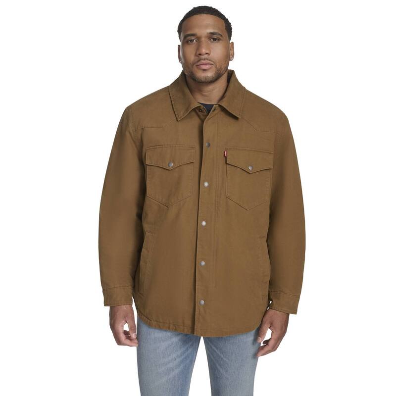 リーバイス メンズ アウター ジャケット・ブルゾン トール Big & Tallevi's Western Shacket Brown ブラウン
