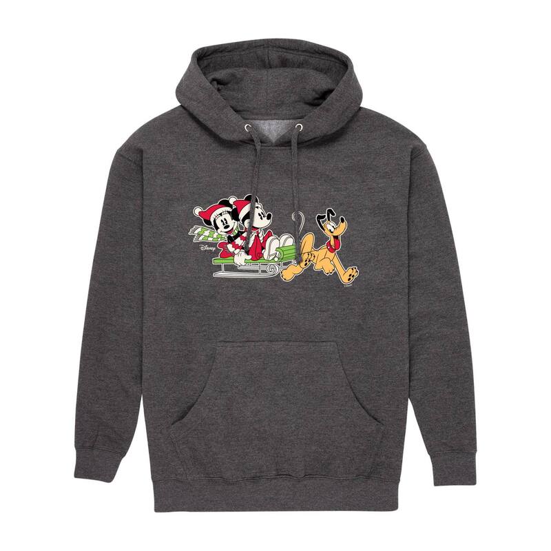 アニメキャラクター メンズ トップス Tシャツ パーカー グラフィック Licensed Character Men's Disney Mickey & Friendsleddingraphic Hoodie Heather Charcoal チャコール｜ReVida 店