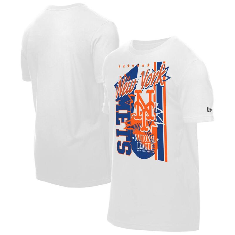 ニューエラ メンズ トップス Tシャツ グラフィック Men's New Era White New York Mets Bigraphic Domestic T-Shirt Met White ホワイト