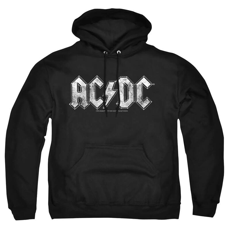 アニメキャラクター メンズ トップス Tシャツ トール ロゴ パーカー グラフィック Licensed Character Big & Tall ACDC Logo Distress Graphic Pullover Hoodie Black ブラック