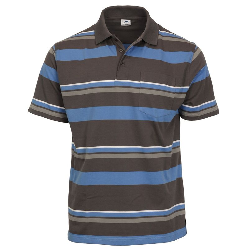 ジョベルティ メンズ トップス Tシャツ ポロシャツ Gioberti Mens Multiple Stripe Polo Shirt With Pocket - Short Sleeve Yarn Dye Charcoal チャコール