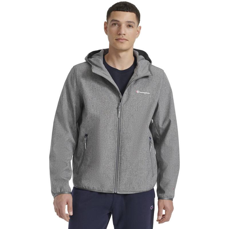 チャンピオン メンズ アウター ジャケット・ブルゾン Men's Champion Active Soft Shell Jacket Withood Heather Gray グレー｜ReVida 店