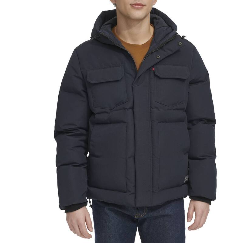 リーバイス メンズ アウター ジャケット・ブルゾン Men's Levi's 4 Pocket Puffer Jacket Navy ネイビー