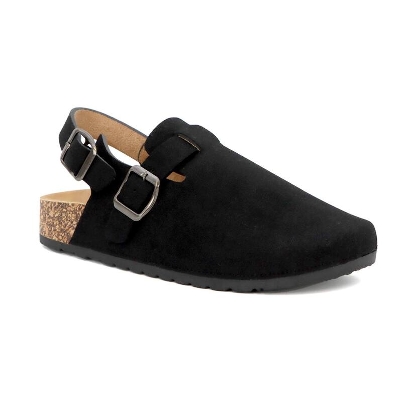 ヨキ レディース シューズ サンダル スエード YOKI GILA-147 Women's Faux Suede Clog Backstrap Black ブラック