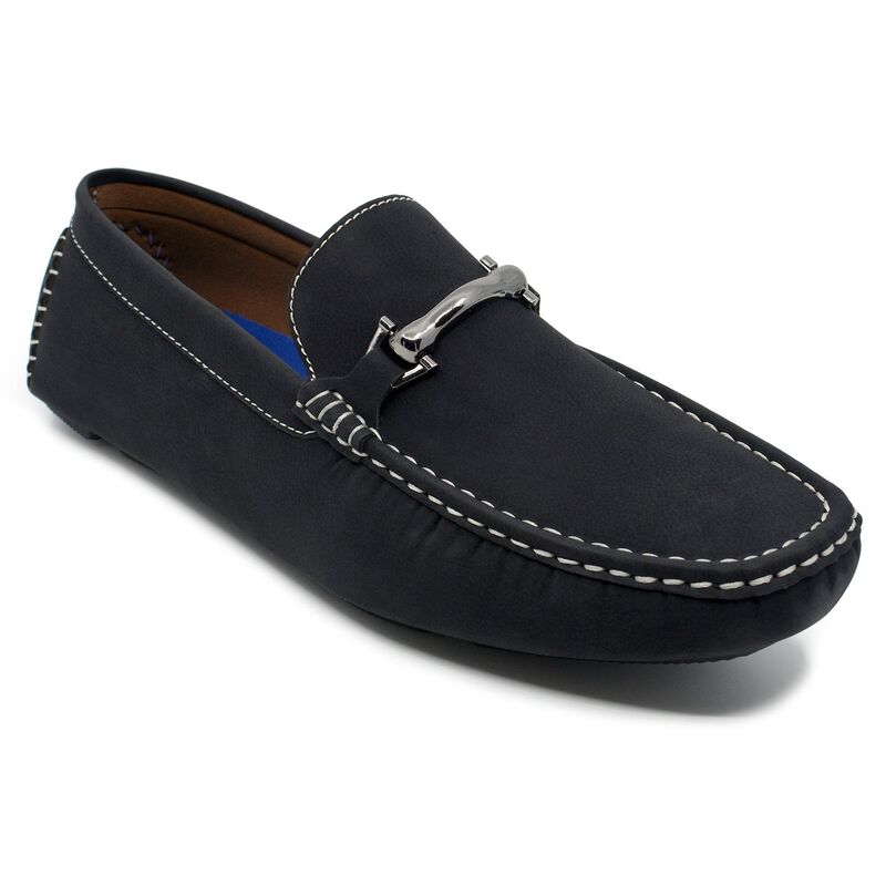 アカデミクス メンズ シューズ スリッポン・ローファー Akademiks Weston Men'slip-On Loafers With Buckle Detail Black ブラック|ReVida 店