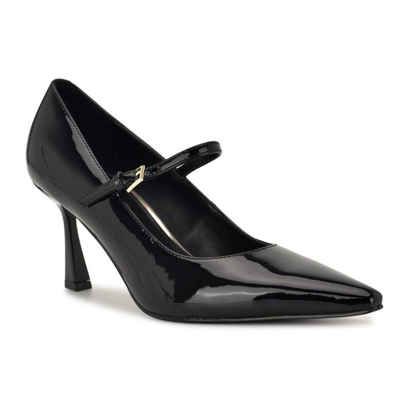 ナインウェスト レディース シューズ パンプス ヒール Nine West Krest Women's Tapered Heel Mary Jane Dress Pumps Black Patent ブラック｜ReVida 店 15,525円