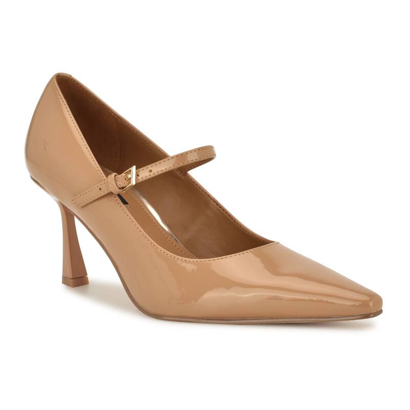 ナインウェスト レディース シューズ パンプス ヒール Nine West Krest Women's Tapered Heel Mary Jane Dress Pumps Medium Natural Patent