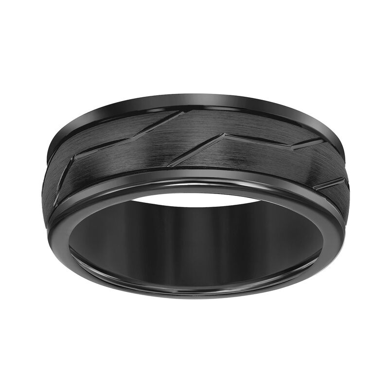 アンブランデッド メンズ アクセサリー リング Unbranded Men's Black Tungsten 8mm Comfort Fit Band Tungsten-carbide ブラック